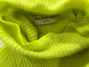 Pull laine col roulé Balenciaga fluo